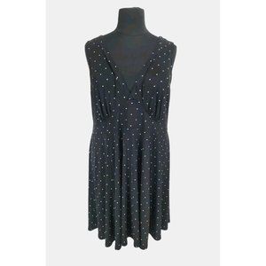 TORRID Womens Fit & Flare Dress Plus Size 4X Polka Dots V-Neck Sleeveless  107A